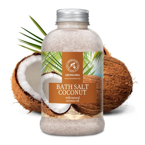 Bath Sea Salt Coconut 21.16 Oz (600g) - Bath Salts with Natural Coconut Oil for Bath Soak - Relaxing Bath - Body Care - Muscle Relaxation - Good Sleep - Aromatherapy Bath Salts - Herb Bath Salt