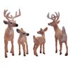 Gemini&Genius Animal Toys Whitetail Deer Figurines with Cub, 4Pcs Reindeer Family Woodland Animal Toys, Great for Kids Party Favors, Treasure Box Prizes, Goodie Bag Fillers, Family Fun or Cake Toppers