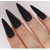 Kikmoya Matte Pure Black Extra Long Press on Nails Stiletto Nail Tips 24pcs Fake Nails Almond Acrylic Nails False Nails Press-On Manicure Artificial Nails Stick on Nails for Women (Matte Black)