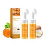 2 Pcs Hoygi Glow Wash Turmeric Foaming Face Wash with Brush,Turmeric Kojic Acid Facial Deep Cleansing Scrub Exfoliating for Man and Women.(1 Pcs)