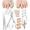 Ingrown Toenail Removal Kit, Ingrown Toenail Tool for Ingrown & Thick Nail Treatment Relieves Toenail Pain, with Correction Clippers, Corrector Strips, Corrector Patch, File, Lifter Pedicure (8pcs)