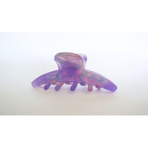Generic Small purple marbled hair claw clip for fine, thin hair