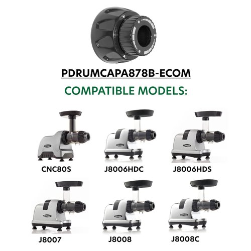 Omega Juicer Replacement Parts - Adjustable End Cap For Model CNC80S, J8006HDS, J8006HDC, 8007, 8008, J8008C, Black