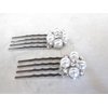 Generic Set of two small pearl and silver hair comb barrette clip bridal clip with, 7
