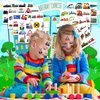 8 Sheets (96PCS) Train Temporary Tattoos Trains Transportation Theme Birthday Party Supplies Decorations Favors Decor Stickers for Kids Gifts Classroom School Prizes Rewards