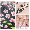5D Flower Nail Art Stickers, 5D Embossed Floral Nail Decals Daisy Small Flower Floral Nail Art Supplies Luxurious Spring Summer Nail Design Manicure Decoration for Women Girls(4 Sheets)