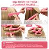 60 Flexi Rods Hair Curlers Set for Women & Girls - Flexible No Heat Rollers for Long and Short Hair, Twist Curls (Pink, 0.3 x 7 Inch)