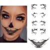 8 Pairs Halloween Eye Shadow Temporary Tattoo Stickers and Prank Mouth Tattoos, Spider Web Skull Bat Eyeliner Decals Ghost Teeth Face Makeup Stickers for Women Girls Halloween Masquerade Party