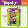 Peaceable Kingdom Shimmery Magical Cat Floor Puzzle – Giant Halloween Puzzle for Kids Ages 3 & up – Fun-Shaped Puzzle Pieces – Great for Classrooms