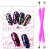 JERCLITY 5 Pieces Nail Magnet Stick Cat Eye Magnet Tool Double-Headed Flower Design Nail Art Magnet Pen Set Magnet Wand Strong Magnet Stick Dotting Pens for Home DIY, Salon, Studio