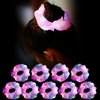 9 Pcs Light Up Scrunchies for Women, 3 Light Modes Led Hair Tie, Light Scrunchy for Girls, Glow Satin Elastic Bands Ponytail Holder Glow in the Dark Hair Accessories Neon Rave party supplies (Pink)