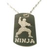 Ninja Warrior Logo Symbol - Military Dog Tag, Luggage Tag Metal Chain Necklace