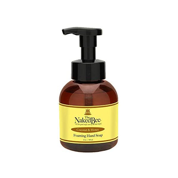 The Naked Bee Coconut & Honey Foam Soap (12 oz) Liquid Foaming Hand Soap - Mild Cleanser to Reduce Dryness - Gentle Foam Soap for Clean and Soft Hands