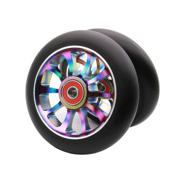 Z-FIRST 2PCS 110mm Hollow Core Pro Scooter Wheels with ABEC 9 Bearings Fit for MGP/Razor/Lucky Pro Scooters (Rainbow)