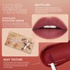 BAISEN DIARY 5 Pcs/set Silky Texture Chocolate Matte Lipsticks Set, Matte Finish, Non-stick, Waterproof Lip Gloss Chocolate Lip Glaze Set, Up to 12 Hours Lip Makeup (Set 02, 5PCS)