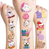 82 PCS 8 Sheet Funny Cute Bunny Temporary Tattoos Sticker Rabbit Animal Themed Birthday Party Decorations Favors Supplies Gifts for Girls Boys Baby Showers Prizes Cute Tattoo School Reward