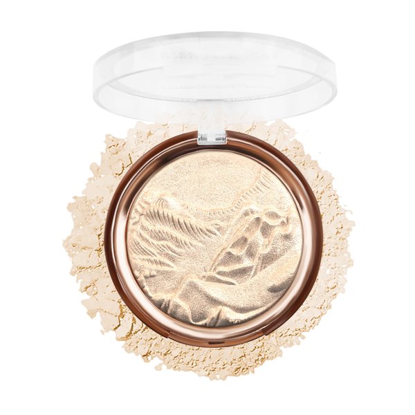 Baked Highlighter Blush Palette-Gold Glow Face Highlighter Makeup,Sheer Shimmer Glitter Diamond Highlighting Bronzer Contour Palette for Face Cheek,Christmas Makeup Gift for Women,0.38 Oz-Gold Glow