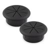 Suiwotin 2pcs 2 Inch Cable Grommet, Flexible Desk Grommet, Cable Cord Hole Plug Wire Hole Cover for Desk, Table, Wire Pass Through (Black)