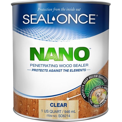 Seal-Once Nano Penetrating Wood Sealer - Premium Waterproof Sealant (Quart)