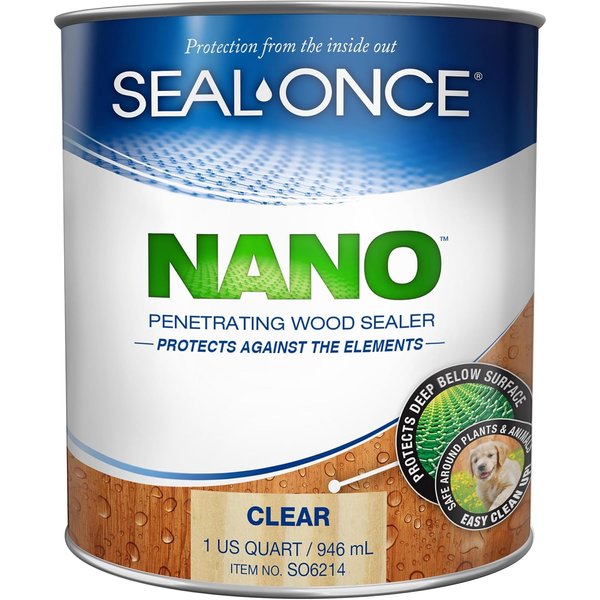Seal-Once Nano Penetrating Wood Sealer - Premium Waterproof Sealant (Quart)