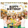 Avezano Construction Birthday Backdrop Banner Construction Theme Birthday Party Decorations Excavator Happy Birthday Banner for Boys Kids Birthday Supplies 70.8 x 43.3 Inch