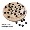 Offelec Wooden Solitaire Board Game with 33 Piece Black Glass Marbles Classic One Player Gameplay Strategy Puzzle Board Games Kids & Adults Fun Family Tabletop Toys, Birthday Gift,Table Games