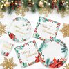 Christmas Party Paper Plates Napkins and Cups Set 100 Watercolor Poinsettia Disposable Dinnerware Tableware Party Supplies