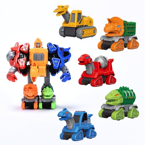 Dazmers Dinosaur Transformer Toys - 5-in-1 Multicolor Robot Dinosaur Toys Set - 2Hx4Lx3W Transforming Dino Action Figures with Dual Configurations - Ideal Gift for Transformer and Dinosaur Enthusiasts