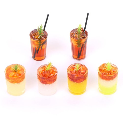 6 Set Miniature Iced Coffee Cups for Dollhouse Miniatures Mini Drinks for Doll House Tiny Cups for Mini Kitchen Accessories Mini Coffee Shop
