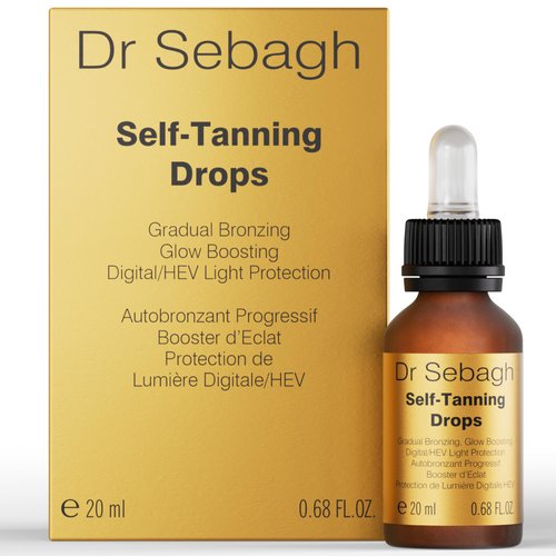 Dr Sebagh Self-Tanning Drops - Radiant Sun-Free Glow, HEV Light Protection, Moisturizer or Serum Additive, Natural Golden Tan, Streak-Free & Scent-Free, Box Included (0.68 fl oz)