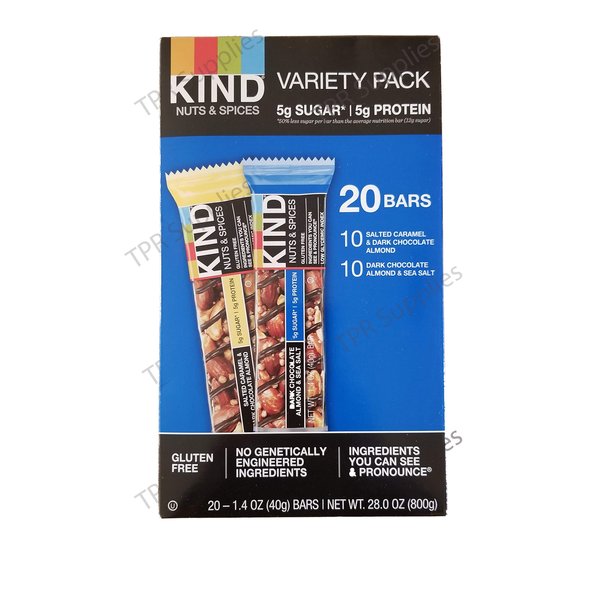 KIND Nuts and Spices 20 Bar Variety Pack, Salted Caramel/Dark Chocolate & Sea Salt/Dark Chocolate (10 Each)