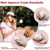 Oleitodh 60 Pcs Baseball Stress Ball, 2.5 Inch Mini Squeeze Foam Baseball Bulk, Baseball Squishy Balls for Kids, Relaxable Sports Ball for Themed Party Favors, Decoration, Anxiety Relief