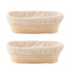 DOYOLLA Bread Proofing Baskets Set of 2 10 inch Oval Shaped Dough Proofing Bowls w/Liners Perfect for Professional & Home Sourdough Bread Baking
