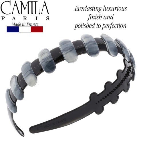 Camila Paris MP854 French Headband for Women, Strong Hold Grip Women's Hair Band, Very Flexible, No Slip and Durable Styling Girls Hair Accessories, Made in France with Cellulose