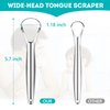 EZ COZY 2 Pack Tongue Scraper, Reduce Bad Breath, Stainless Steel Tongue Scraper for Adults, Metal Tongue Cleaner for Oral Care and Fresher Breath, Easy to Use Tongue Scraper with Case