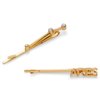 Zodaca Aries Zodiac Hair Pins, Rhinestone Barrettes (Gold, 2 Pack)