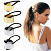 4 Pieces Metal and Silver Circle Hair Cuff Gothic Punk Elastic Hair Band Hair Ties Ponytail Holder Hair Rope Accessory for Women Girls（Gold, Silver）