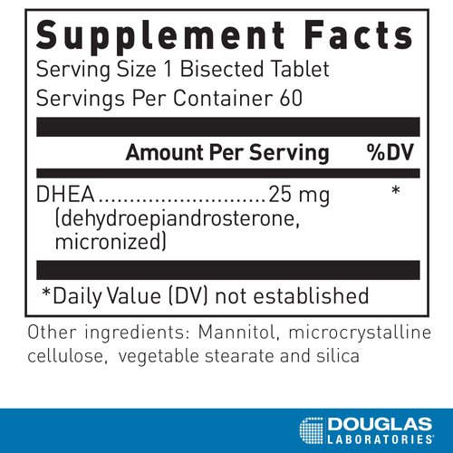 Douglas Laboratories DHEA 25 mg Dissolvable Tablets | Supports Immune Health, Brain, Bones, Metabolism and Lean Body Mass* | 60 Tablets