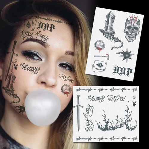 2024 UPDATE Cosplay Rapper Post Circles Cosplay Costume Halloween Temporary Tattoos
