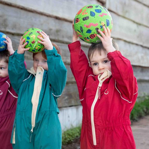 Crocodile Creek Playground Ball - Durable Rubber Ball for Kids Ages 3 and Up - Bouncy Inflatable Ball for Kickball, Indoor Games, and Outdoor Sports - PVC-Free - Garden Friends - 5-inch Diameter