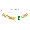 Dalaber Hatching Soon Banner, Dinosaur Baby Shower Decorations for Boy, Dinosaur Party Supplies, Welcome Baby Banner, Kids 1st Birthday Party Supplies