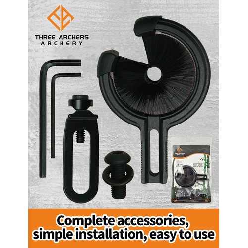 THREE ARCHERS Archery Arrow Rest Brush Capture Arrow Rest for Compound & Recurve Bow Hunting Whisker Arrows Stand Targeting & Hunting Accessories (Fully Enclosed Brush)