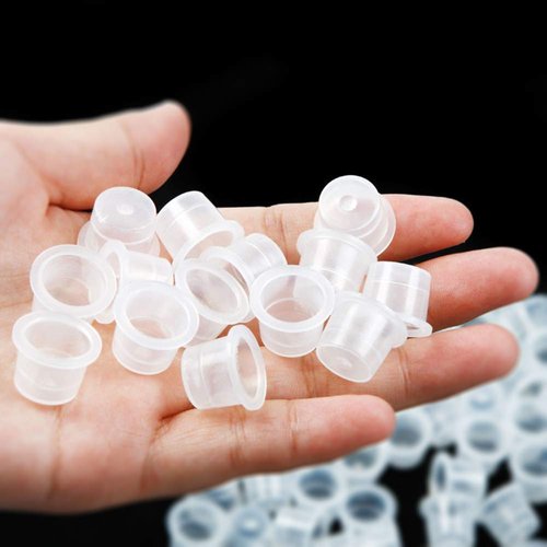 Tattoo Ink Cups 300PCS 14mm Medium Tattoo Pigment Cups Disposable Plastic Tattoo Ink Caps Cups for Tattoo Ink Tattoo Kits Supplies