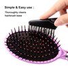 Yaomiao Hair Brush Cleaner Tool 2-in-1, Hair Brush Remover Rake for Removing Hair Dust, Mini Wet Hair Comb for Removing Dirt, Home Salon Use, Black, 2 Pieces