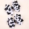 Cow Stria Cheer Bow Milk Cow Ponytail Holder Bowknot Cow Print Cheerleading Bow Cow Stria Jumbo Bow PHB11 (Hair Clip Bow-Black)