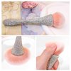 WOKOTO 1pcs White Shiny Rhinestone Nail Art Dust Brushes For Acrylic Nails Powder Remover Brushes Loose Face Cosmetics Blending Liquid Foundation Powder Make Up Brushes Nail Trimming Cleaning Tools