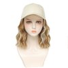 AliRobam Hat Wig Baseball cap with Natural Wave hair Extensions attached for woman Cap wig Short Bob Hairstyle Adjustable Wig (M27/613)