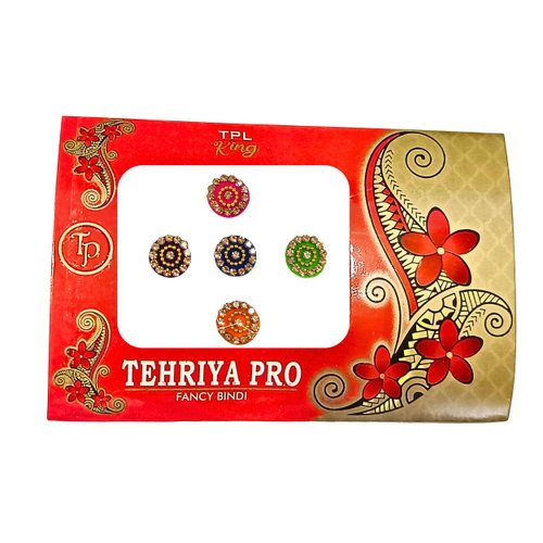 Multi Colour Kumkum Bindi With Round Golden Stone for Women's | Multi Colour Kumkum Bindi,Sticker Bindi, Small Ethnic Bindi, Tikka for Women’s..