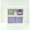 Town Square Miniatures Dolls House Miniature Furniture Small Shelf Unit & Lilac Bathroom Accessories