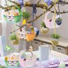 Naler 10 Pieces Mini Paper Easter Baskets DIY Bunny Baskets Gift Candy Treat Boxes with Handle for Easter Egg Hunt Party Supplies Easter Decorations